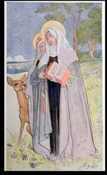 St. Bridget of Sweden, Illustration from a Book on Famous Women of Sweden, 1900